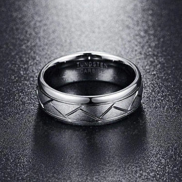 Orbit Rings Tungsten Carbide Terra Silver